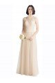 Full Length Tulle Bridesmaid Dress with Corded Lace Over Sweetheart Neckline Bristol