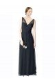 Long Tulle Bridesmaid Dress with Illusion Shoulder Straps and V-Back Bristol