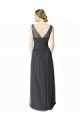 Long Tulle Bridesmaid Dress with Illusion Shoulder Straps and V-Back Bristol