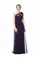 One Shoulder Long Tulle Bridesmaid Gown with Sheer Netting Strap Bristol