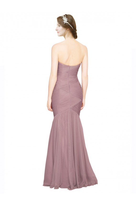 Mermaid Strapless Tulle Bridesmaid Dress with All Over Pleats Bristol