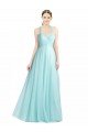 Ruched Sweetheart Neckline A-Line Tulle Bridesmaid Dress with Tie Open Back Bristol