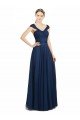 Ruched Sweetheart Long A-Line Tulle Bridesmaid Dress with Wide Straps and Tie Back Bristol