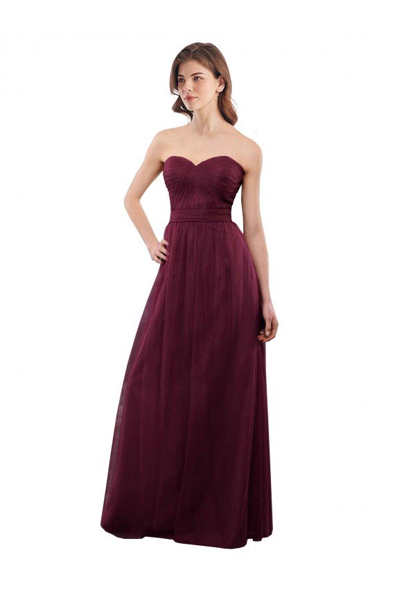 Strapless Tulle A-line bridesmaid dress with pleated top Bristol