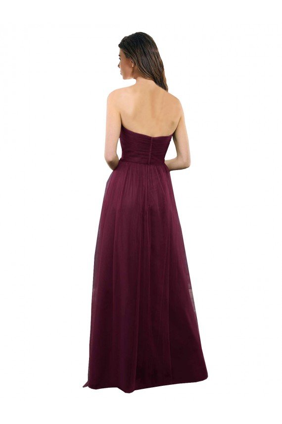 Strapless Tulle A-line bridesmaid dress with pleated top Bristol