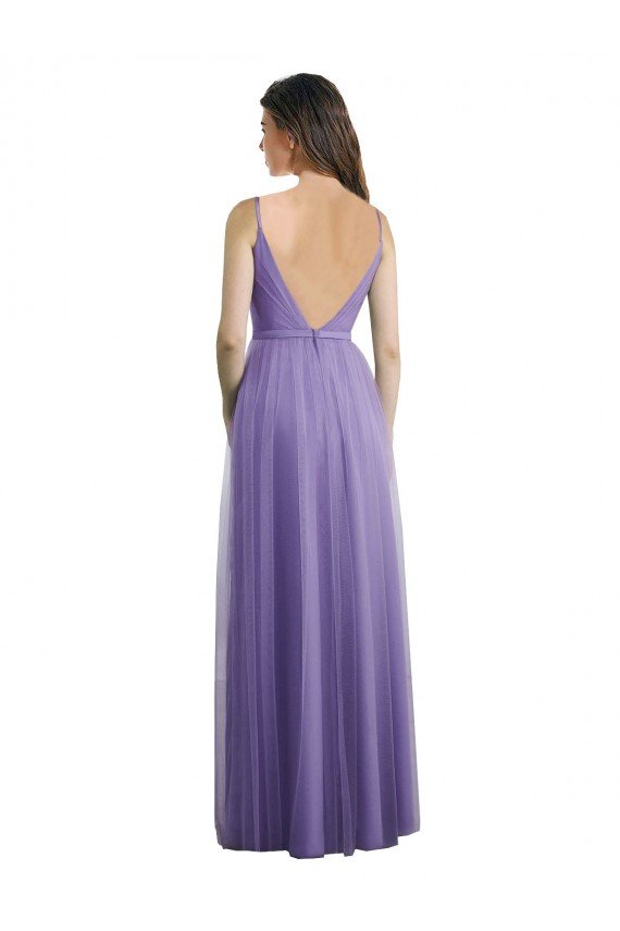 Sweetheart Deep V-Back Tulle Bridesmaid Dress with Draped Bodice Bristol