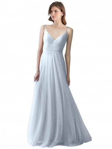 Wrapped Ruched Natural Waist Slim Soft Tulle Bridesmaid Dress Bristol