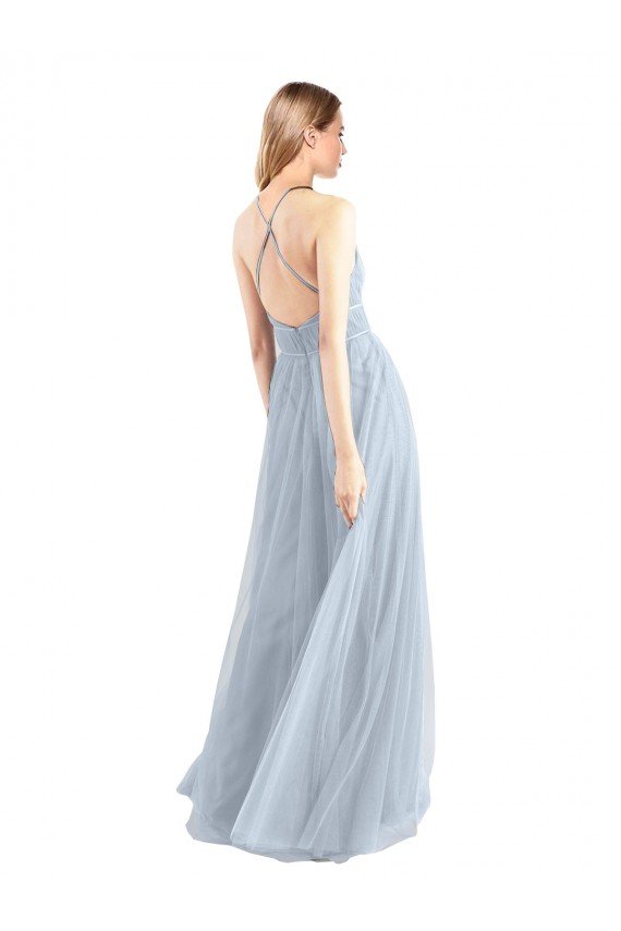 Halter Neckline Slim A-Line Tulle Bridesmaid Dress Bristol