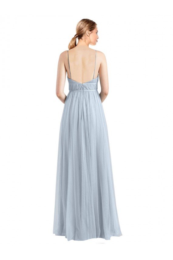 Spaghetti Straps V-Neck Slim A-Line Tulle Bridesmaid Dress Bristol