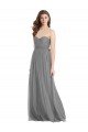 Shirred Strapless Bodice Long Tulle Bridesmaid Dress with Sweetheart Neckline Bristol