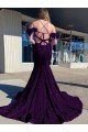 Cold Shoulder Sleeveless Long Court Train Velvet Sequin Prom Dress Bristol