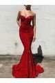 Mermaid Sweetheart Sleeveless Long Court Train Velvet Sequin Prom Dress Bristol