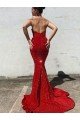 Mermaid Sweetheart Sleeveless Long Court Train Velvet Sequin Prom Dress Bristol