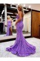 A-Line Sweetheart Sleeveless Long Velvet Sequin Prom Dress with Slit Bristol