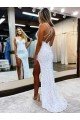 Sleeveless V-Neck Long Floor Length Velvet Sequin Prom Dress with Slit Bristol