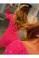 Short Velvet Sequin One Shoulder Long Sleeves Homecoming Dress / Prom Dress Bristol