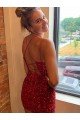 V-Neck Sleeveless Short Velvet Sequins Homecoming Dress / Prom Dress Bristol
