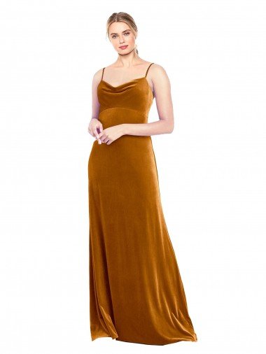 Long Velvet Cowl Neck Slip Bridesmaid Dress / Prom Dress Bristol