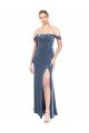 Draped Sleeves Wide Scoop Neck Off the Shoulder Velvet Bridesmaid Dress / Prom Dress Bristol