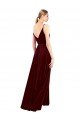 Faux Wrap V-Neck Sleek Long Formal Velvet Bridesmaid Dress / Prom Dress Bristol