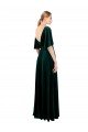 Deep V-Neck Flutter Sleeves Long Velvet Wrap Bridesmaid Dress / Prom Dress Bristol