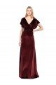 Flutter Sleeves Open Back Long Velvet Bridesmaid Dress / Prom Dress Bristol