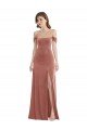 Off the Shoulder Flounce Sleeve Velvet Maxi Bridesmaid Dress / Prom Dress Bristol
