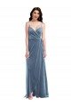 Velvet Wrap Maxi Bridesmaid Dress / Prom Dress with Pockets Bristol