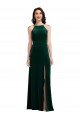 Velvet Halter Maxi Bridesmaid Dress / Prom Dress with Front Slit Bristol