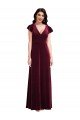 Flutter Sleeve Velvet Maxi Bridesmaid Dress / Prom Dress with Pockets Bristol