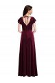 Flutter Sleeve Velvet Maxi Bridesmaid Dress / Prom Dress with Pockets Bristol