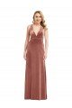 Plunging Neckline Formal Velvet Maxi Bridesmaid Dress / Prom Dress with Criss Cross Open Back Bristol