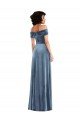 Draped Cuff Off the Shoulder Velvet Maxi Bridesmaid Dress / Prom Dress with Pockets Bristol