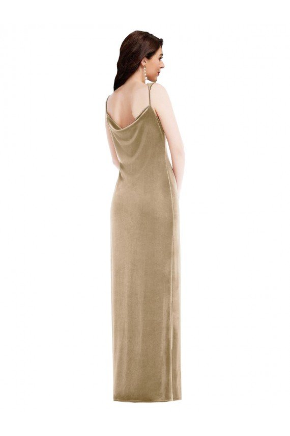 Asymmetrical One Shoulder Formal Velvet Maxi Slip Bridesmaid Dress / Prom Dress Bristol