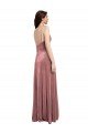 Low Scoop Back Long V-Neck Formal Velvet Slip Bridesmaid Dress / Prom Dress Bristol