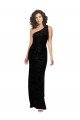 One Shoulder Long Sheath Sleeveless Floral Velvet Bridesmaid Dress Bristol