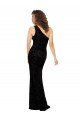 One Shoulder Long Sheath Sleeveless Floral Velvet Bridesmaid Dress Bristol