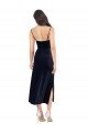 Midi Cocktail Length Formal Velvet Bridesmaid Dress / Prom Dress with Cowl Neck and Spaghetti Straps Bristol