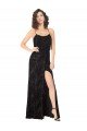Floral Velvet Cowl Neck Bridesmaid Dress with Skirt Slit Bristol