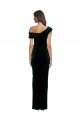 Long Asymmetric Neckline Ruched Formal Velvet Bridesmaid Dress / Prom Dress Bristol