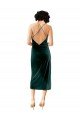 Midi Cocktail Length Sleek Cowl Neckline Short Formal Velvet Bridesmaid Dress / Prom Dress Bristol