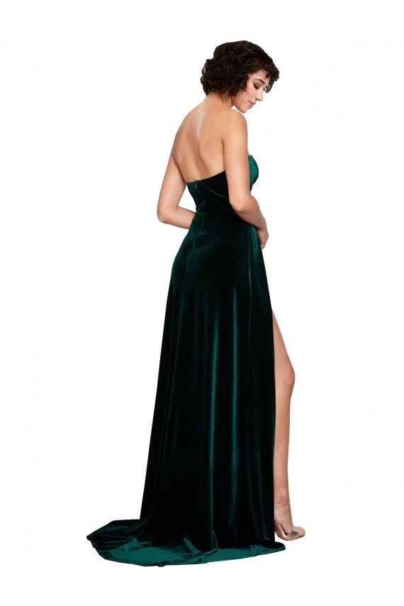 Sweetheart Fluid Velvet Bridesmaid Dress / Prom Dress with High Split Bristol